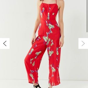 Red Backless Jumpsuit